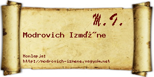 Modrovich Izméne névjegykártya